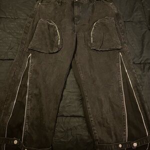 Women’s Black Washed Cargo Pants